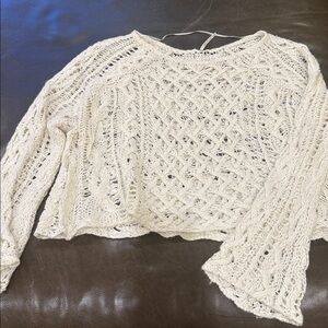 Free People Pegasus Yarn West End Linen Wool Alpaca Knit Sweater Size XS